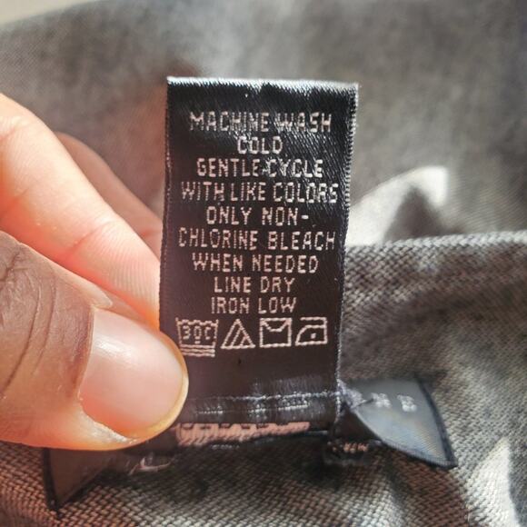 Geoffrey Beene Sport Stretch Gray Pleated Shirt 16 - Picture 5 of 5